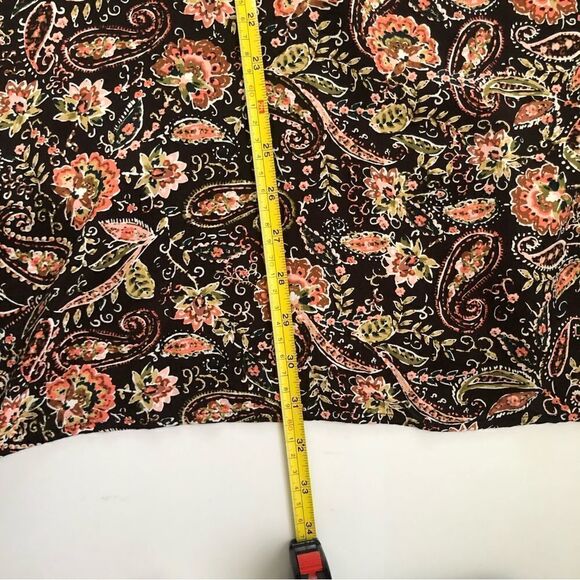 J Jill Dark Floral Paisley Button Front Tunic Top With Pockets Size Large - Picture 10 of 11